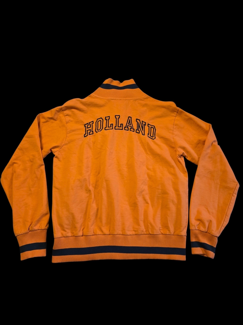 Vintage Classic Orange Track Jacket with Navy Lettering - Picture 7 of 7